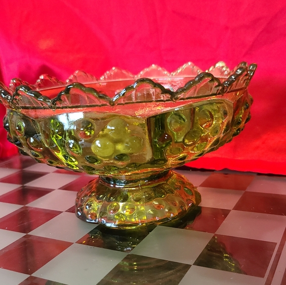 Fenton Hobnail Green Glass Candle Stick Holder Holds 6 Candles main image 0